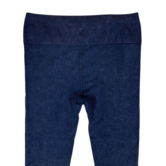 Fabletics Indigo Seamless Leggings Large Ribbed High Waist Stretchy Activewear - Picture 4 of 5